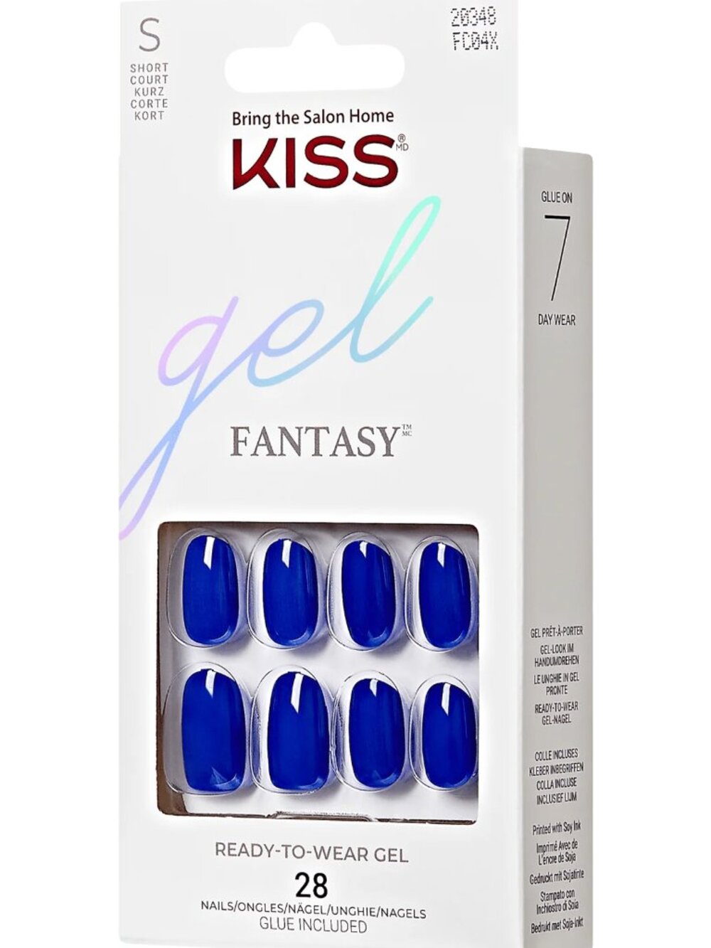 Kiss Gel Fantasy Blue Short Length Nails- Summer Throwbacks